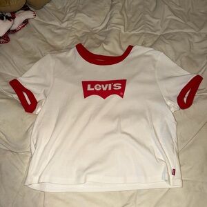 Levi's  White Tee with Red Trim